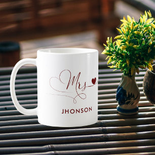 Love Mrs With Custom Name Wife Wedding gift Coffee Mug