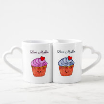 Love Muffins (Pink and Blue) - Coffee Mug Set 