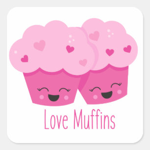 Love Muffins word art fun sticker
