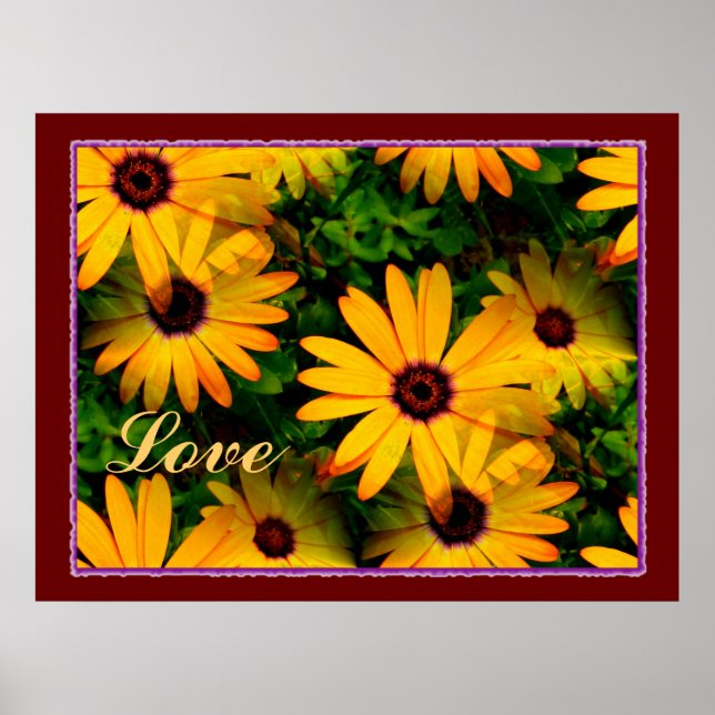 Love Multi Floral Poster (Front)