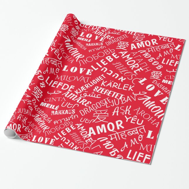 LOVE - Multi Language - Choose Your Favourite Colo Wrapping Paper (Unrolled)