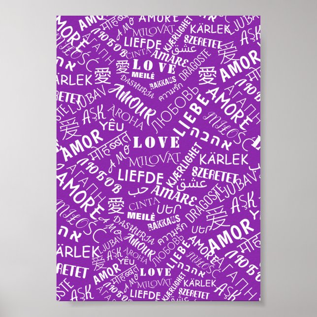 LOVE - Multi Language - Customisable International Poster (Front)