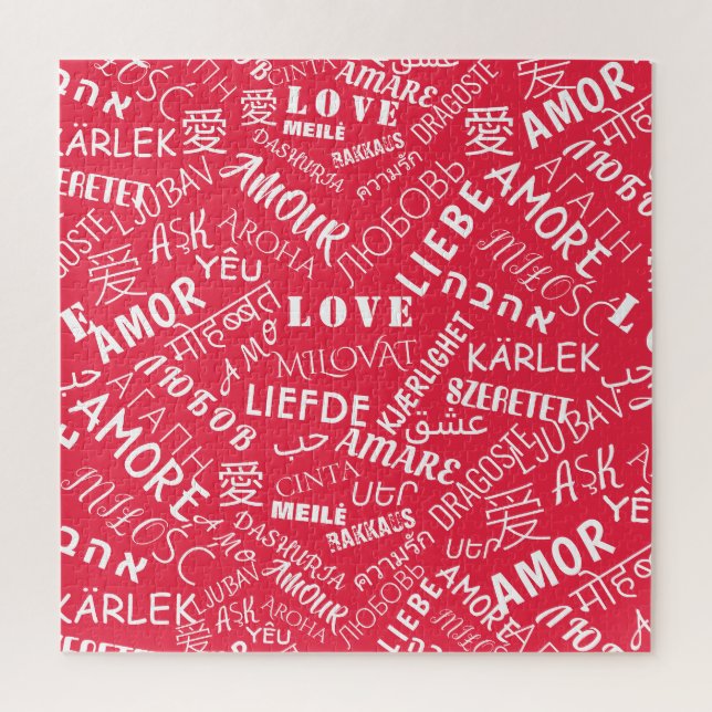 LOVE - Multi Language - Customizable Jigsaw Puzzle (Vertical)