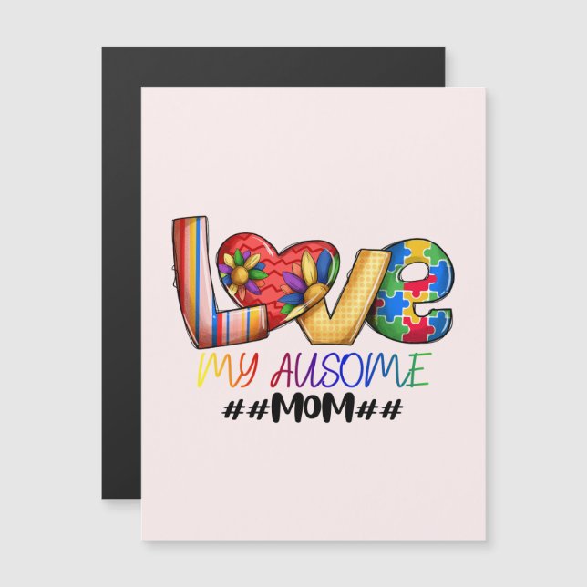 Love Mum Autism Awareness for Proud Moms (Front/Back)