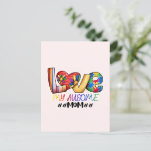 Love Mum Autism Awareness for Proud Moms Postcard
