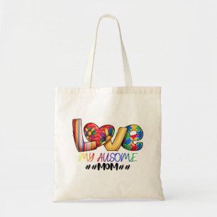 Love Mum Autism Awareness for Proud Moms Tote Bag