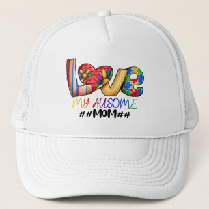 Love Mum Autism Awareness for Proud Moms Trucker Hat