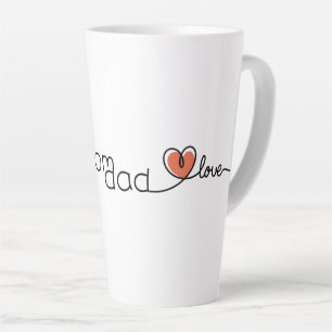 Love Mum Dad Text Cute Red Heart Mug