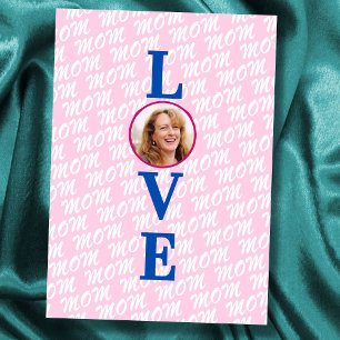Love Mum Love Mother modern chic custom photo Card