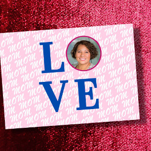 Love Mum Love Mother modern chic custom photo Card