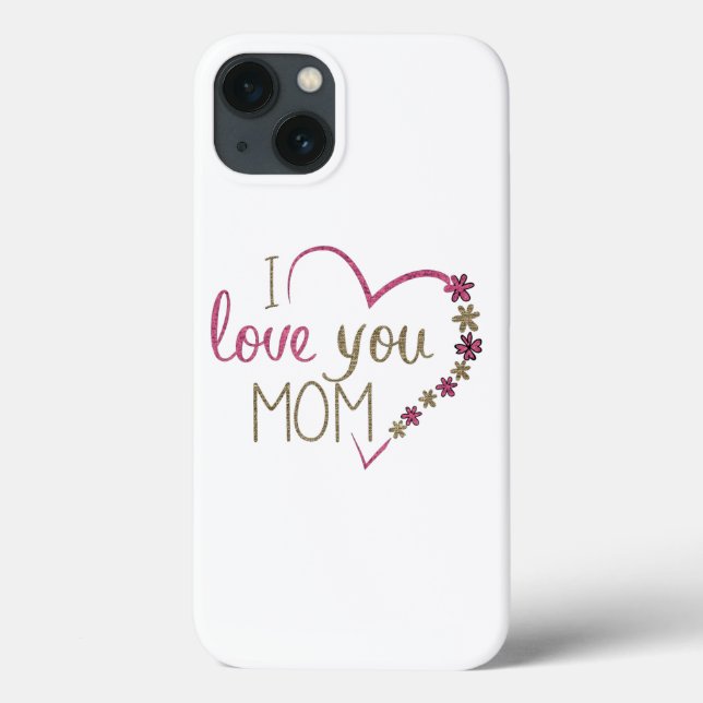 Love Mum Mothers Day Heart Case-Mate iPhone Case (Back)