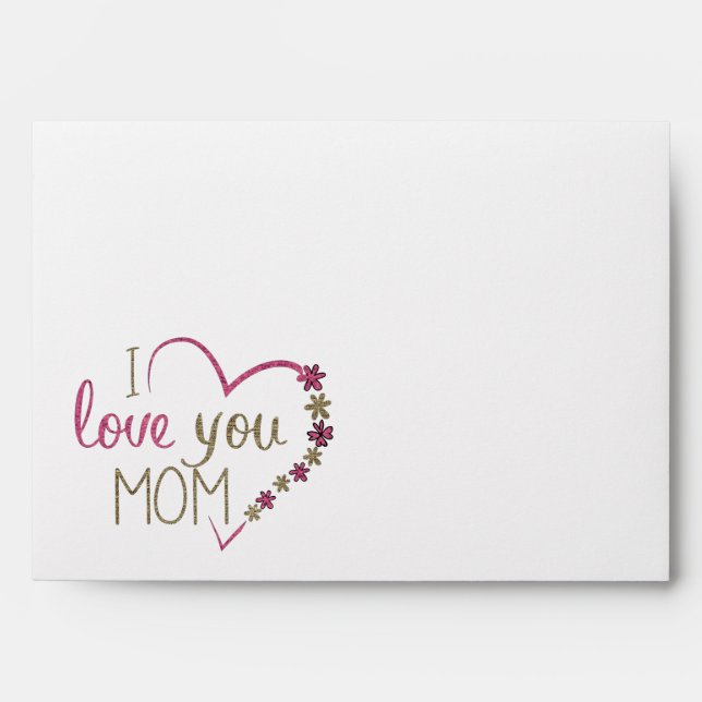 Love Mum Mothers Day Heart Envelope (Front)