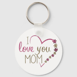 Love Mum Mothers Day Heart Key Ring