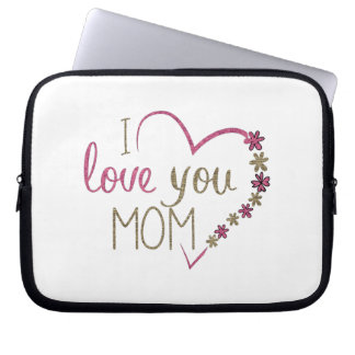 Love Mum Mothers Day Heart Laptop Sleeve