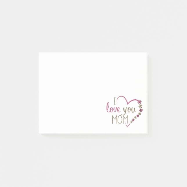 Love Mum Mothers Day Heart Post-it Notes (Front)