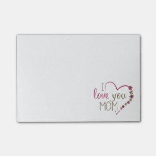 Love Mum Mothers Day Heart Post-it Notes