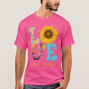 LOVE Mummy Life Flip Flops Sunflower Summer Mother T-Shirt