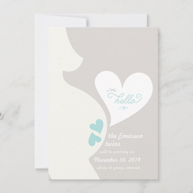 Love Mummy's Tummy Twins Pregnancy Announcement (Front)