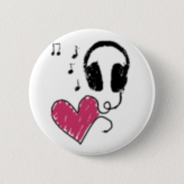 Love music 6 cm round badge (Front)