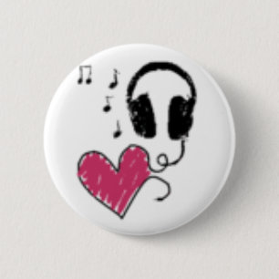 Love music 6 cm round badge