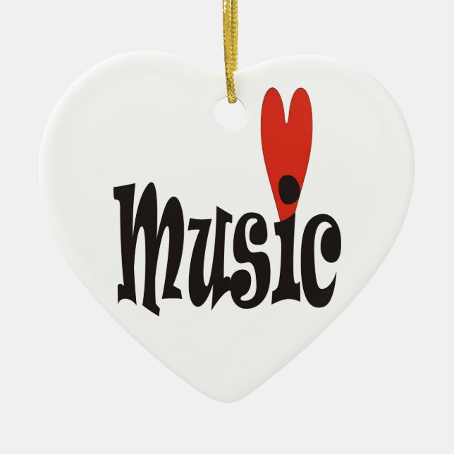 Love Music All-Over-Print T-Shirt Ceramic Tree Decoration (Front)