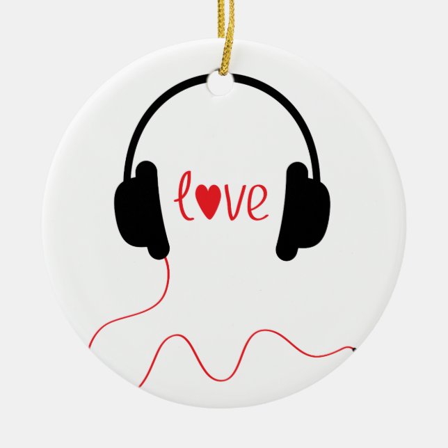 Love Music Ceramic Tree Decoration (Front)