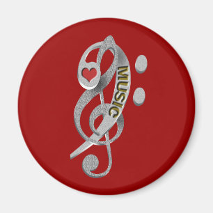 Love Music Clef Sculpture Magnet