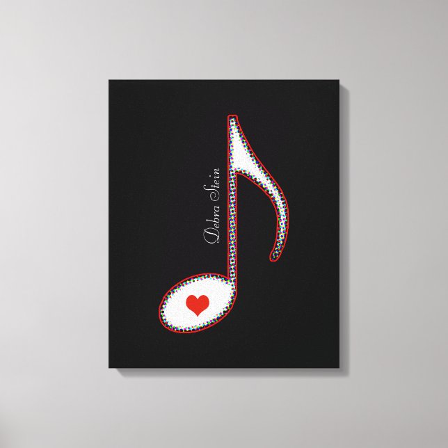 love music girly musical note canvas print (Front)