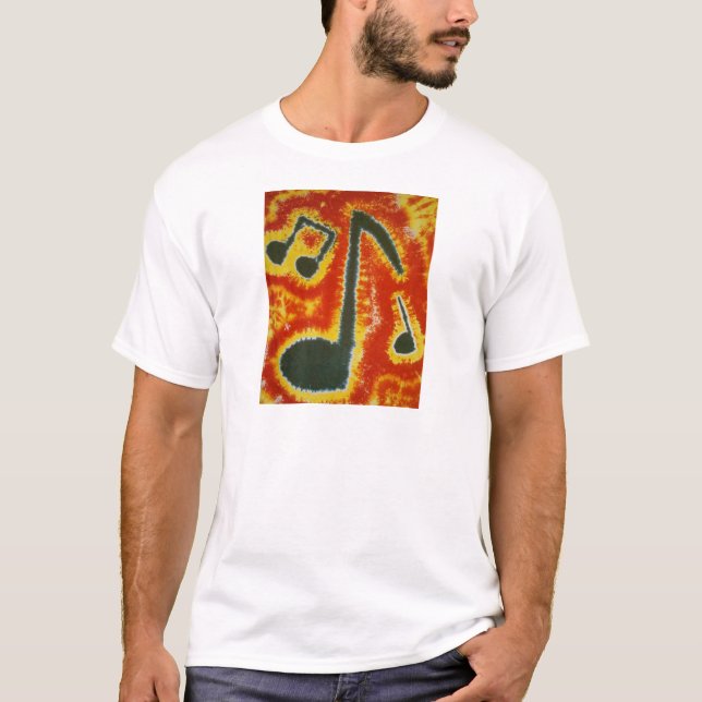 Love Music Notes Phat Dyes Tie Dyes T-Shirt (Front)