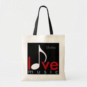 love music personalised-name tote bag