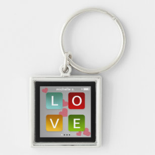 LOVE music player key fob ring ipod touch inspired