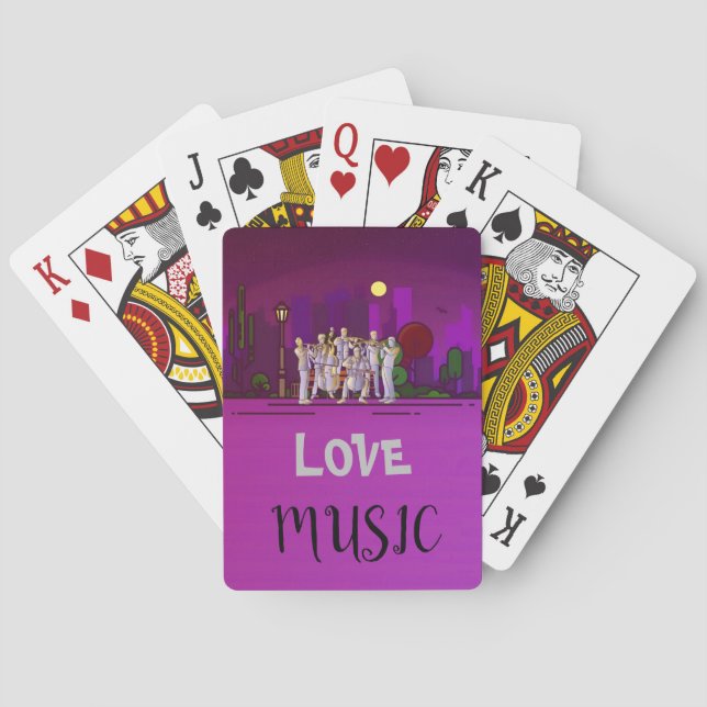Love Music Playing Cards (Back)