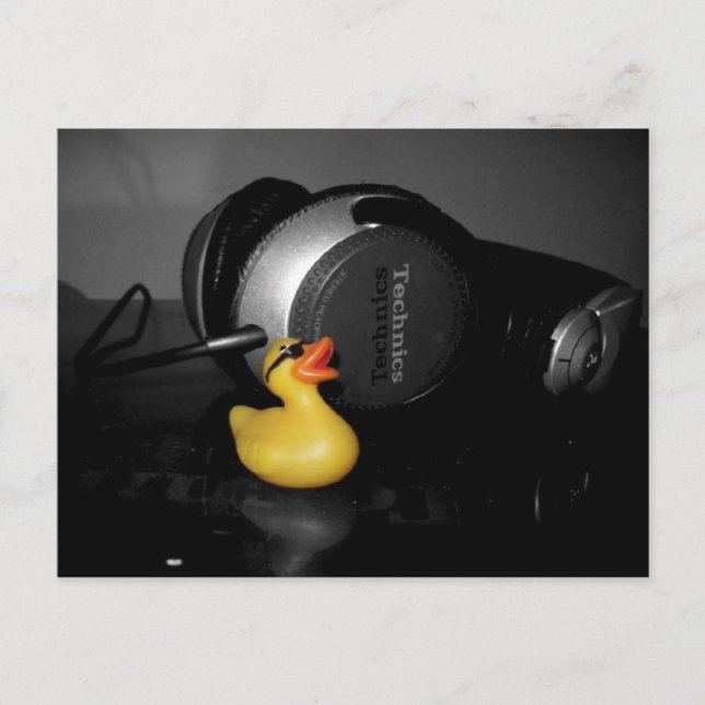 "Love Music" Rubber Duck Postcard (Front)