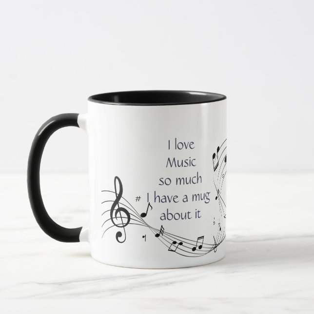 Love Music So Much Fun Quote Saying Mug (Left)