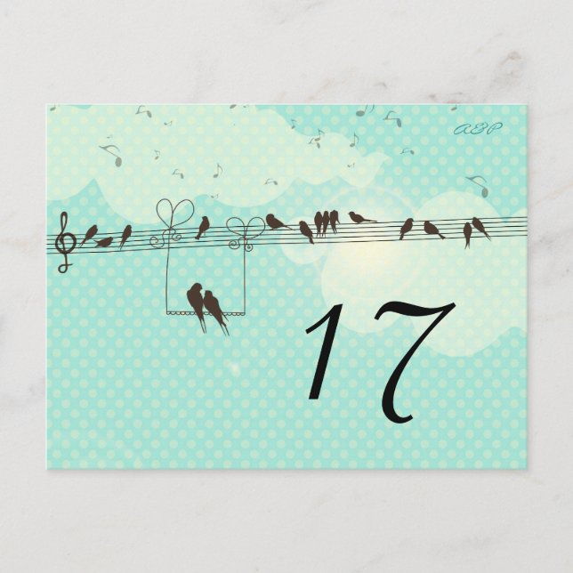 Love Music - table number card (Front)