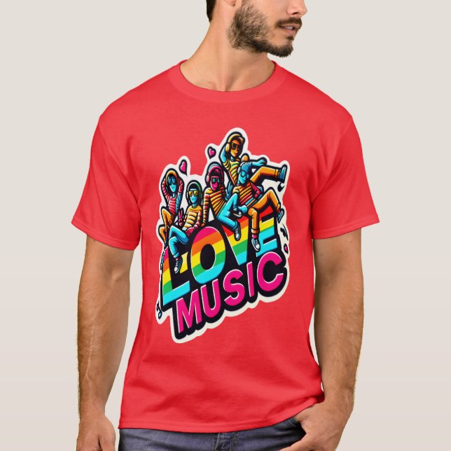 Love Music vivid retro T-Shirt (Front)
