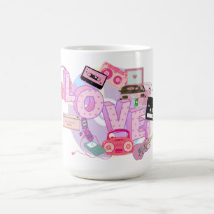 LOVE & MUSIC Y2K Retro Mug – Pink Pop Vibes