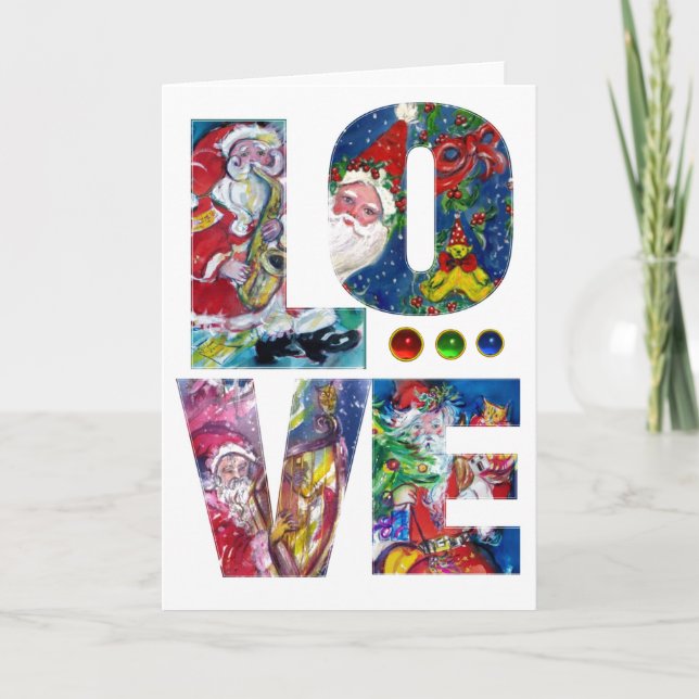 LOVE MUSICAL  SANTA XMAS PARTY HOLIDAY CARD (Front)