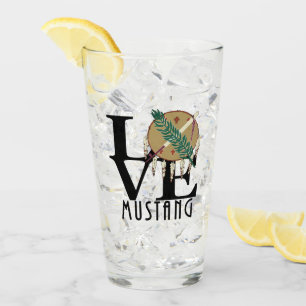 LOVE Mustang Oklahoma Glass