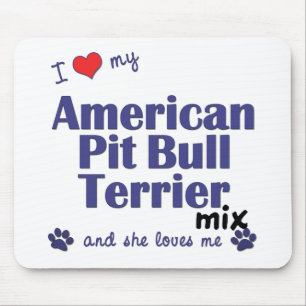 Love My American Pit Bull Terrier Mix (Female Dog) Mouse Mat