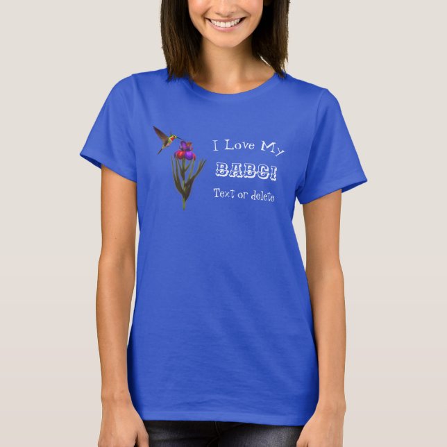 Love My Babci Hummingbird Personalised   T-Shirt (Front)