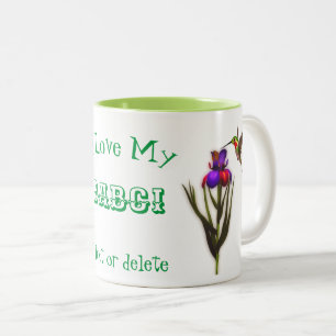 Love My Babci Hummingbird Personalised  Two-Tone Coffee Mug