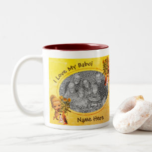 Love My Babci Puppies Polish Grandmother Two-Tone Coffee Mug