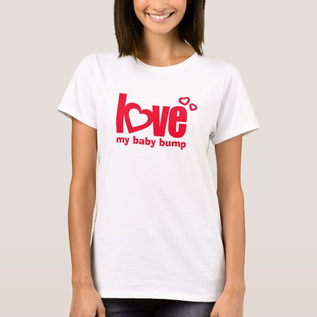 Love my baby bump red heart maternity tee (Front)