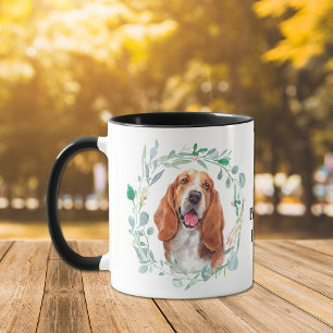 Love My Basset Hound Wreath Coffee Mug