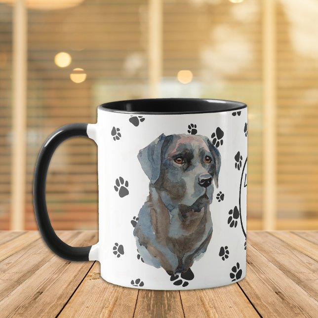 Love My Black Labrador Retriever Dog Pawprint Mug (Creator Uploaded)