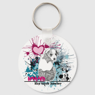 Love My Blue Heeler Key Ring