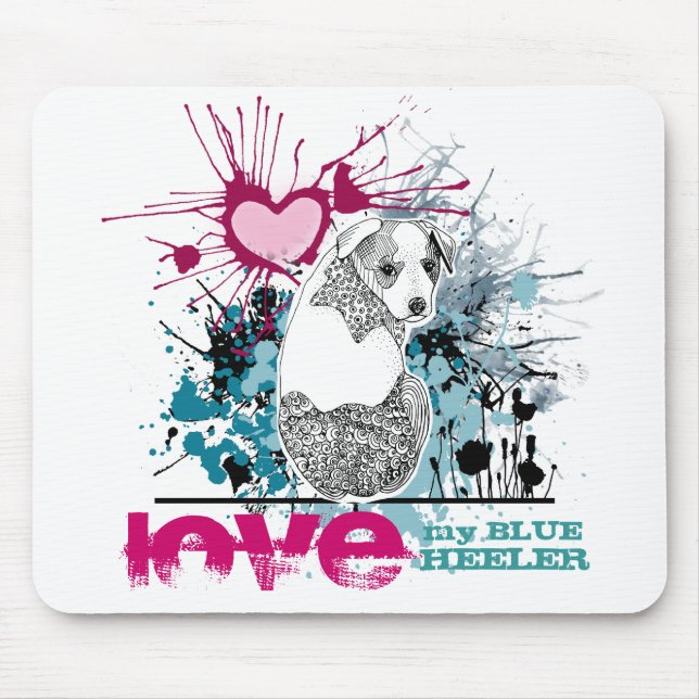 Love My Blue Heeler Mouse Mat (Front)
