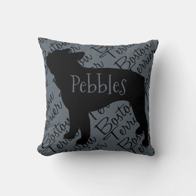 Love My Boston Terrier Dog Cushion (Front)