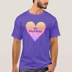 Love My Boyfriend Rainbow Heart T-Shirt